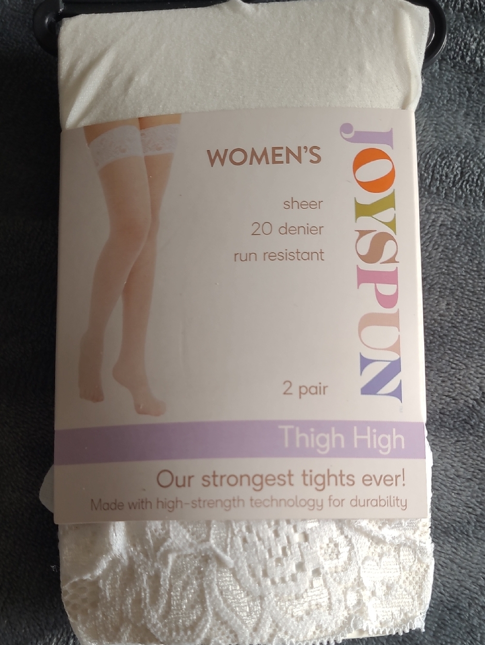 Women’s Sheer Thigh Highs - White Lace Top